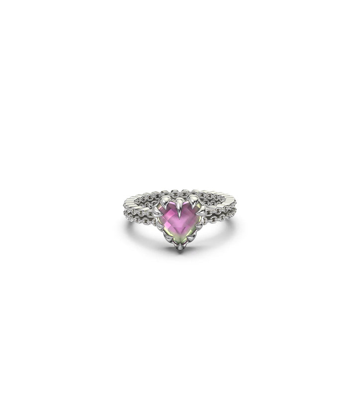 Stolen Mini Claw Silver Ring - Mystic Quartz