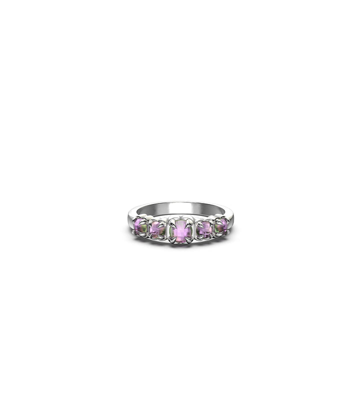 Stolen Halo Cluster Silver Ring - Mystic Quartz
