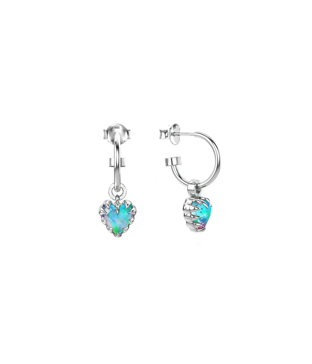 Stolen Silver Love Anchor Earrings - Opal