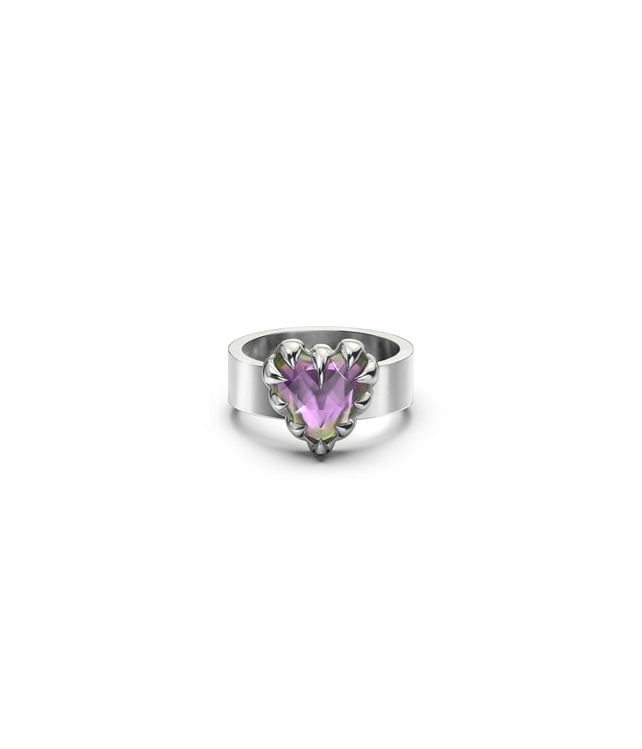 Stolen Love Claw Silver Ring - Mystic Quartz