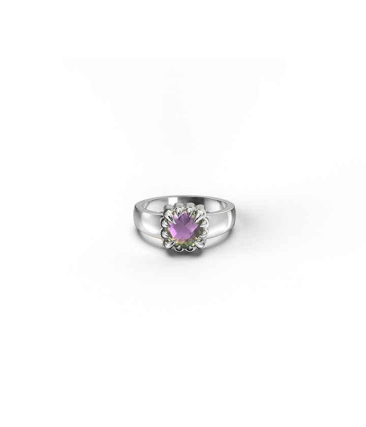 Stolen Baby Claw Silver Ring - Mystic Quartz