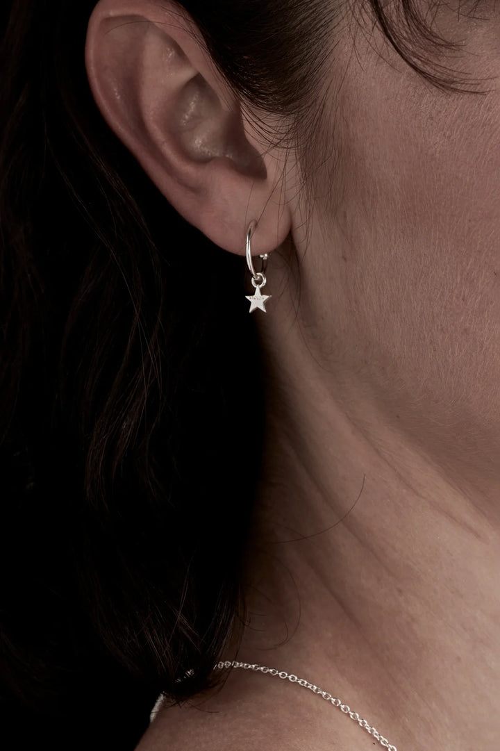 Stolen Silver Star Anchor Earrings