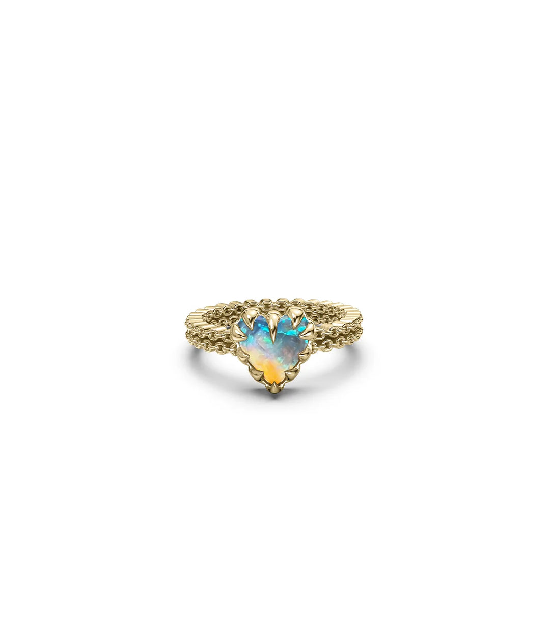 Stolen Gold Plated Mini Love Claw Ring - Bello Opal
