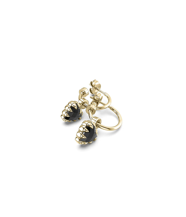 Stolen Gold Plated Love Anchor Earring - Onyx