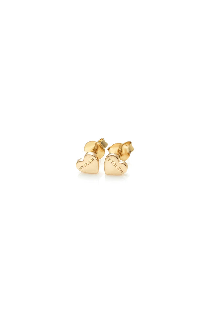Stolen Gold Plated Tiny Heart Earrings