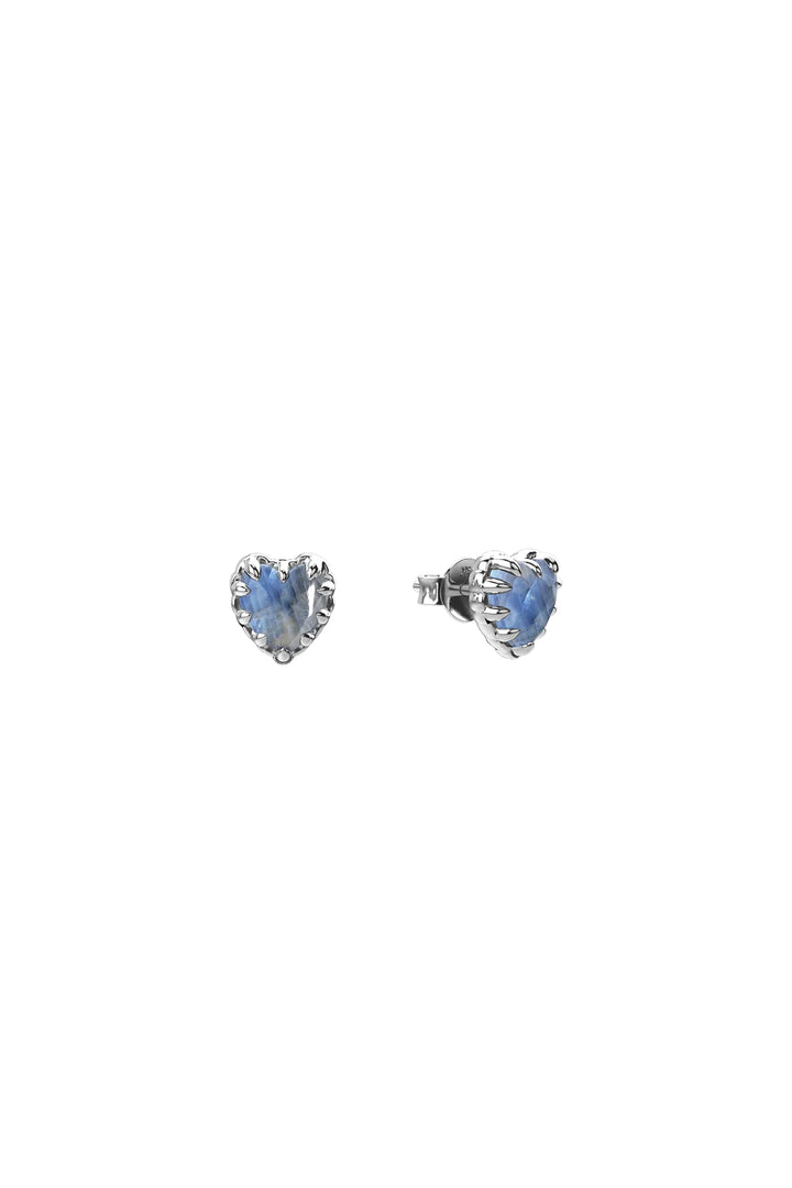 Stolen Silver Love Claw Earrings - Moonstone