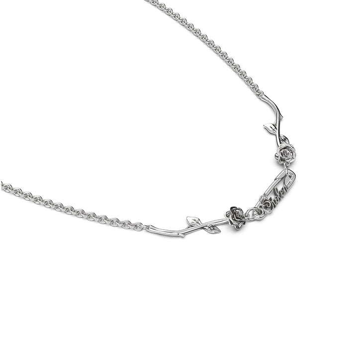 Stolen Silver Rose Pin Necklace