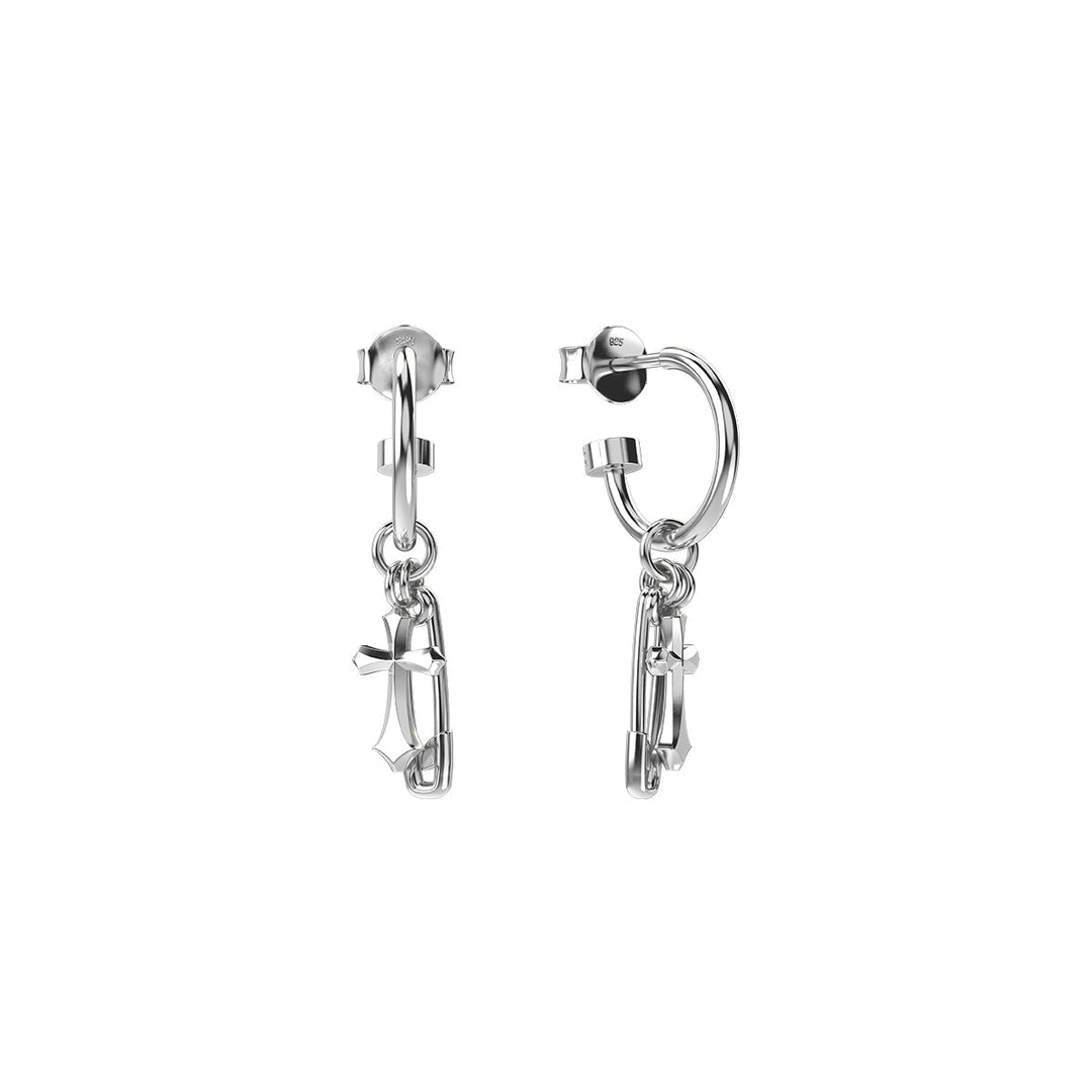 Stolen Silver Gothic Pin Earrings