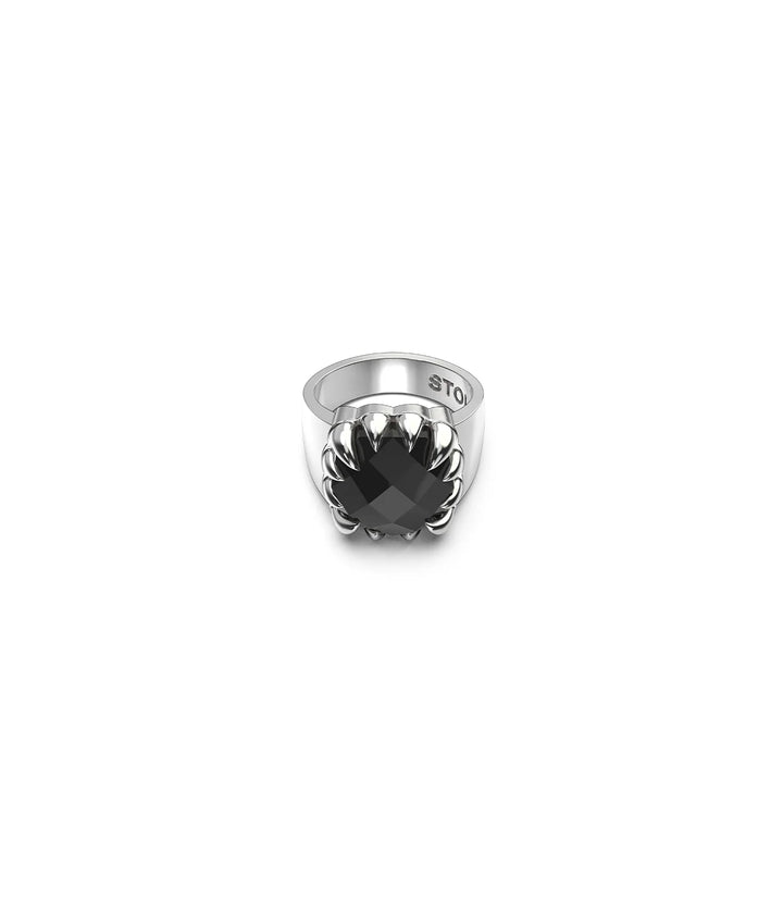 Stolen Silver Claw Ring - Onyx