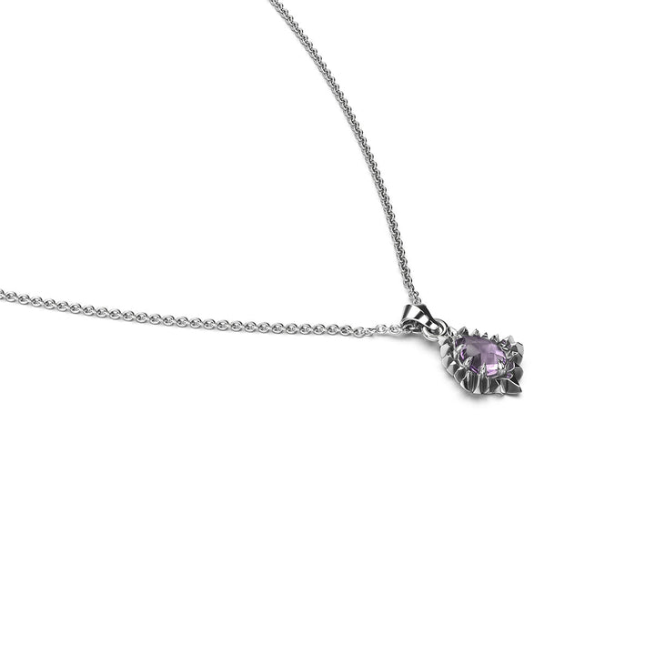 Stolen Silver Jagged Teardrop Necklace