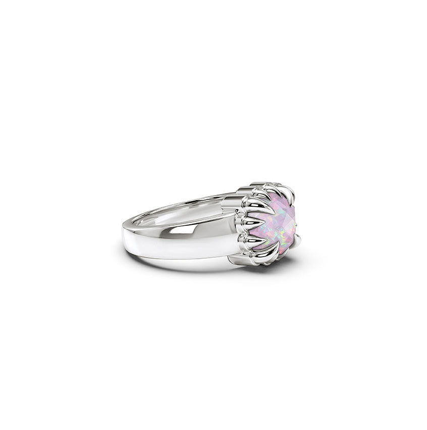 Stolen Silver Baby Claw Ring - Pink Bello Opal