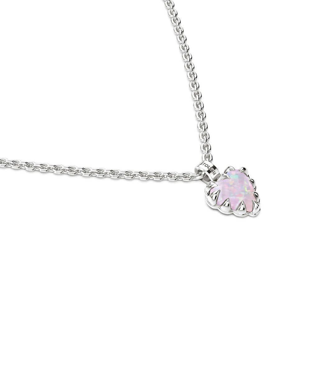 Stolen Silver Mini Love Claw Necklace - Pink Bello Opal