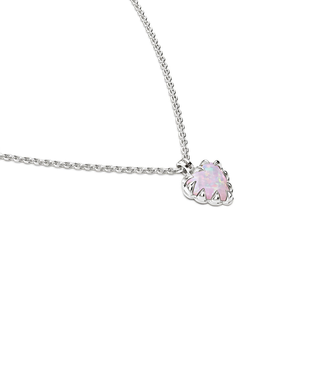 Stolen Silver Love Claw Necklace - Pink Bello Opal