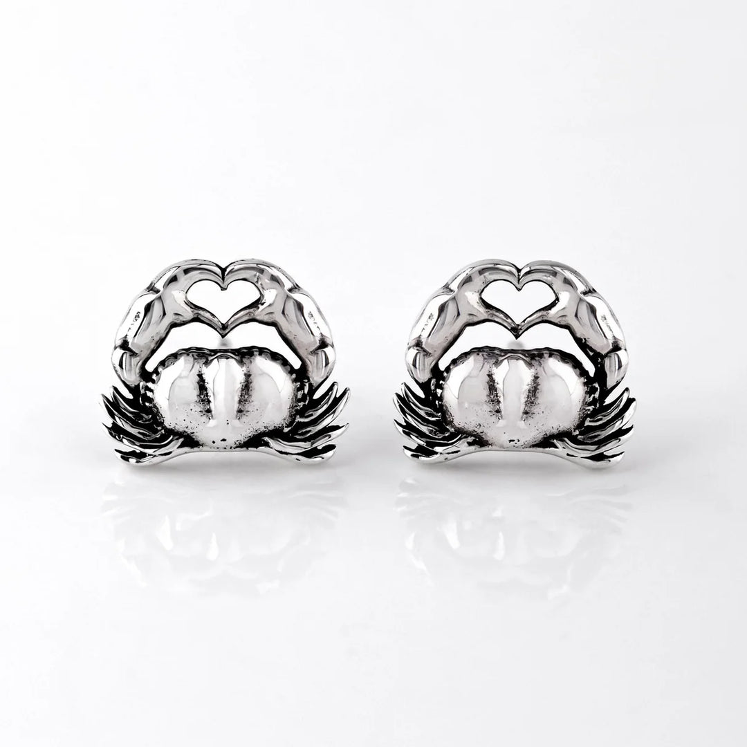 Nick Von K Sterling Silver Crab Romance Stud Earrings