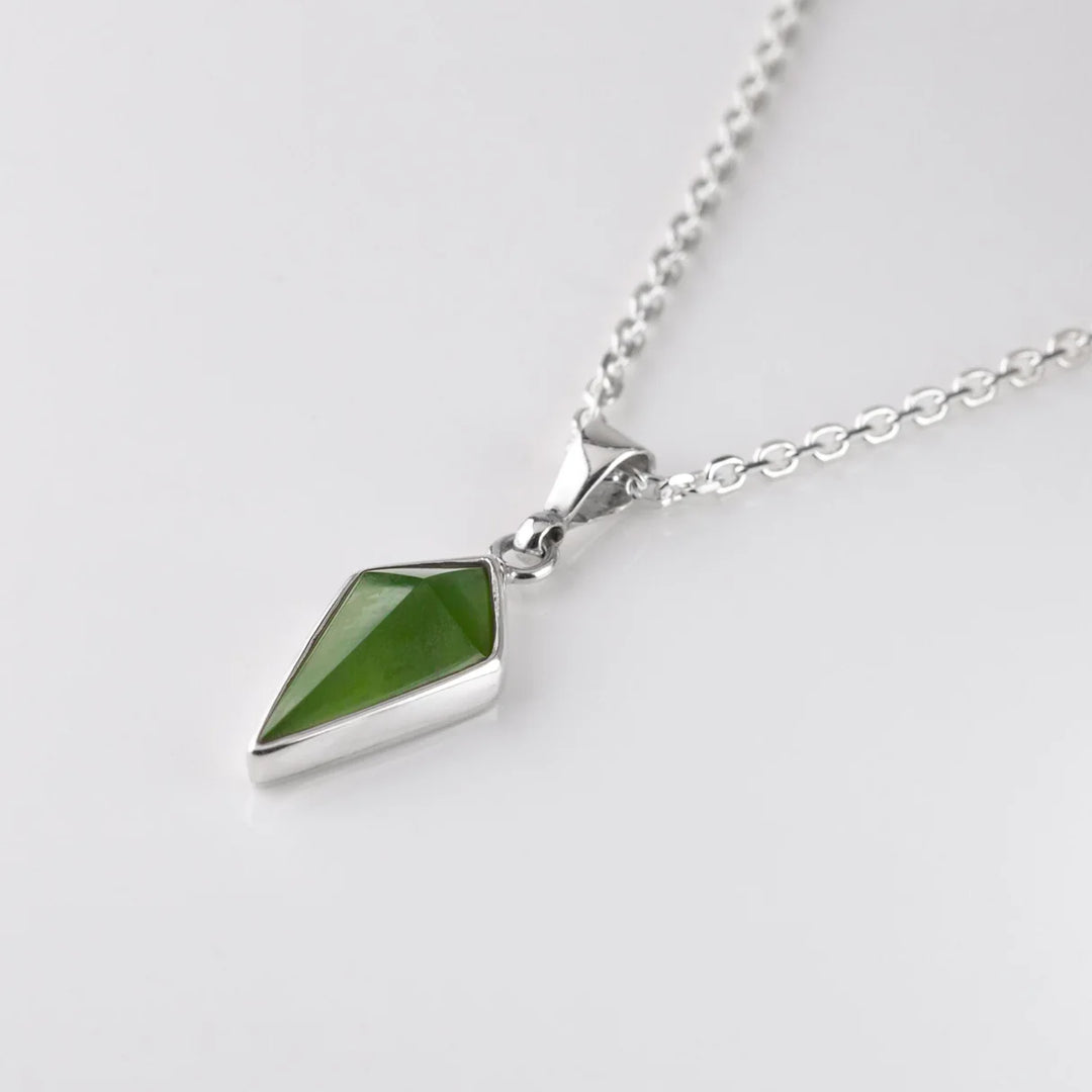 Nick Von K Sterling Silver and Pounamu Pinnacle Necklace