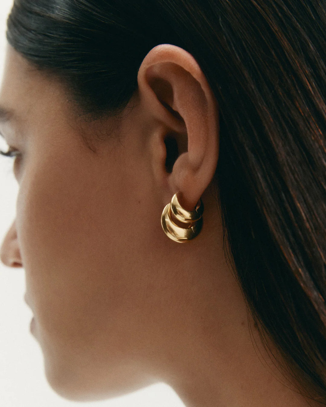 Kirstin Ash Indigo Hoops Medium Gold Plated