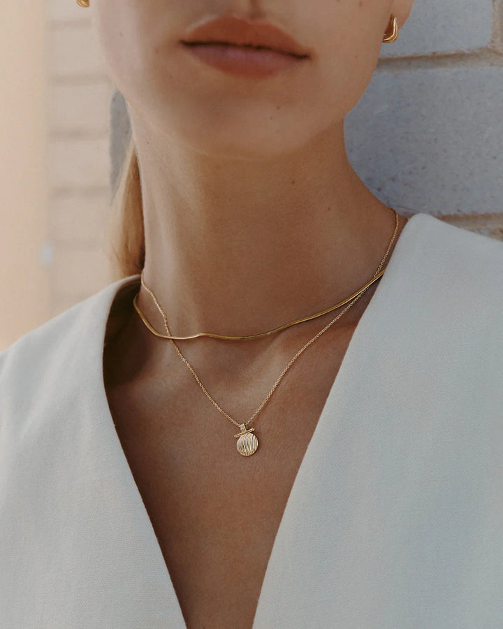 Kirstin Ash Rise Coin Necklace 18ct Gold Plated