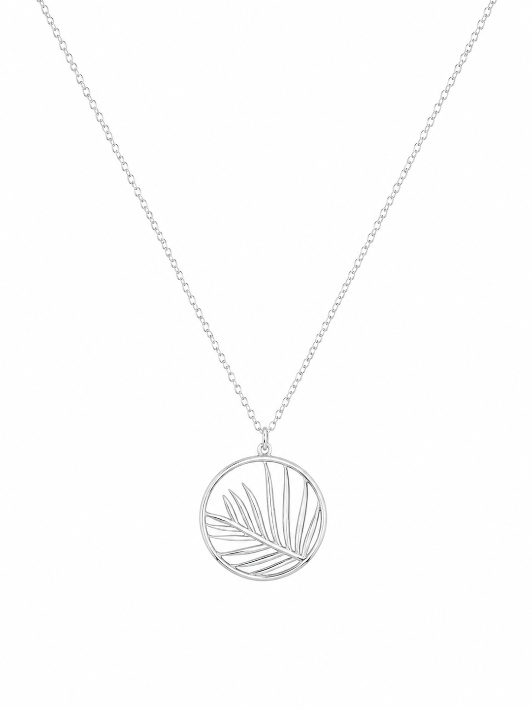 LT Sterling Silver Circle Fern Necklace