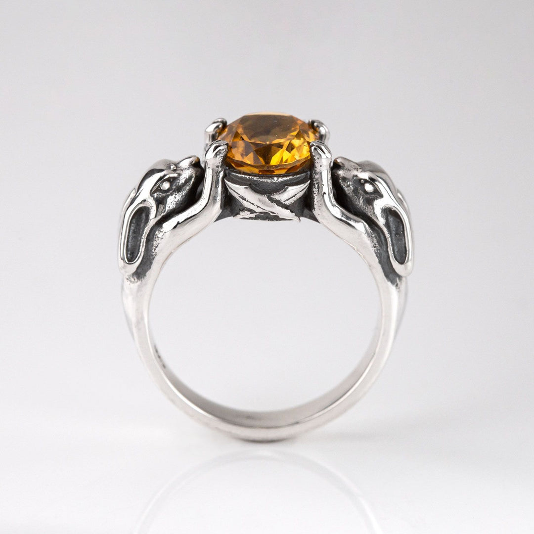 Nick Von K Sterling Silver with Citrine Lucky Bunny Ring