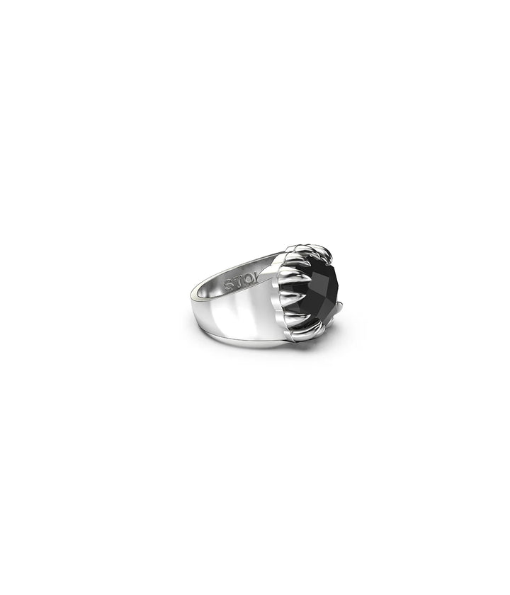Stolen Silver Claw Ring - Onyx