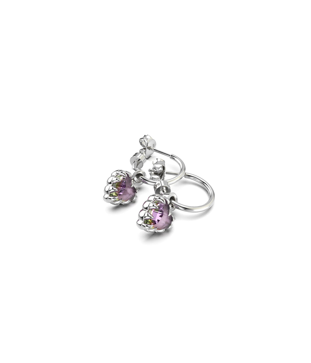 Stolen Love Claw Anchor Silver Earrings - Mystic Quartz