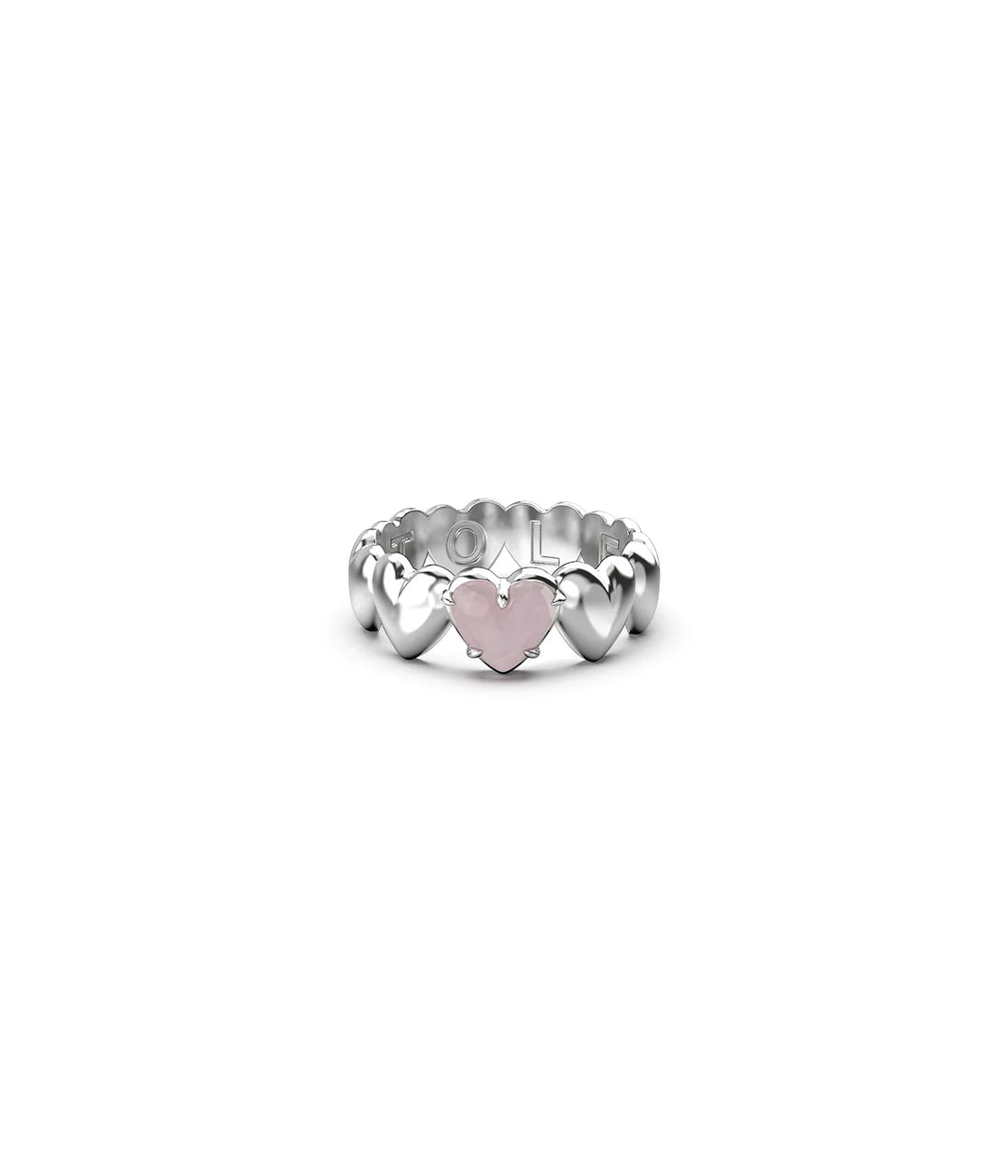 Stolen Band Of Hearts Ring - Rose Quartz