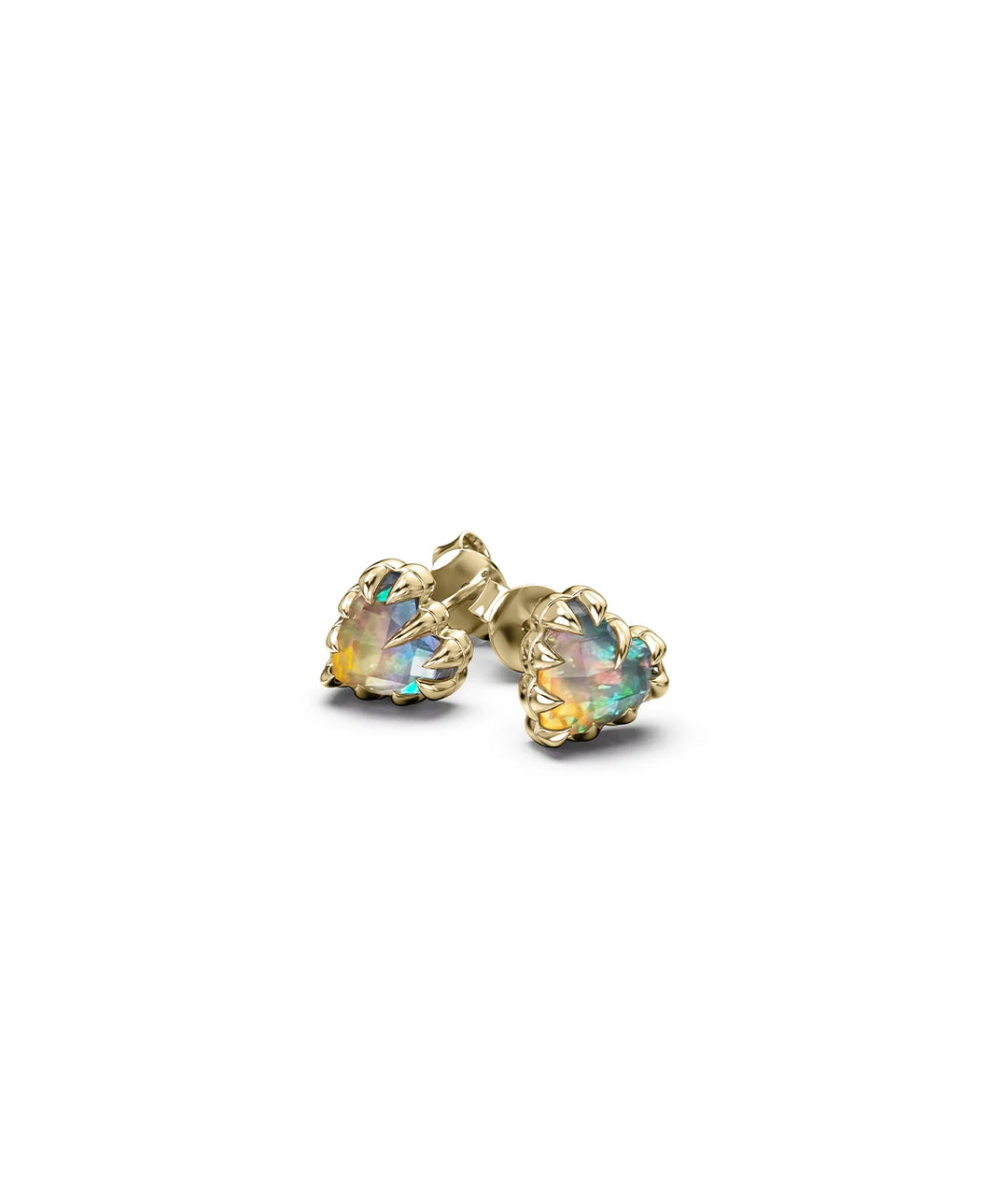 Stolen Gold Plated Love Claw Earrings - Opal