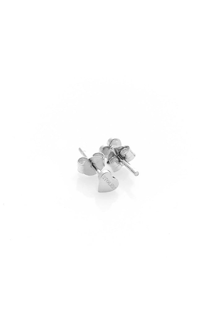 Stolen Tiny Heart Silver Studs