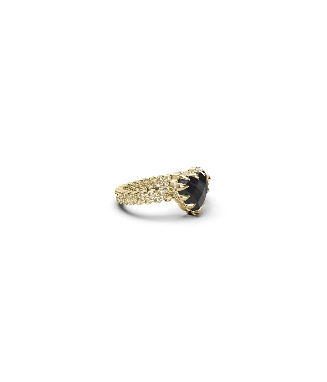 Stolen Gold Plated Mini Love Claw Ring  - Onyx