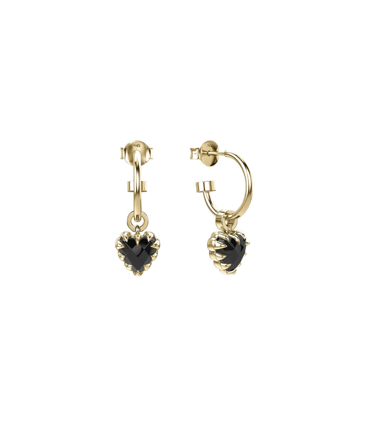 Stolen Gold Plated Love Anchor Earring - Onyx
