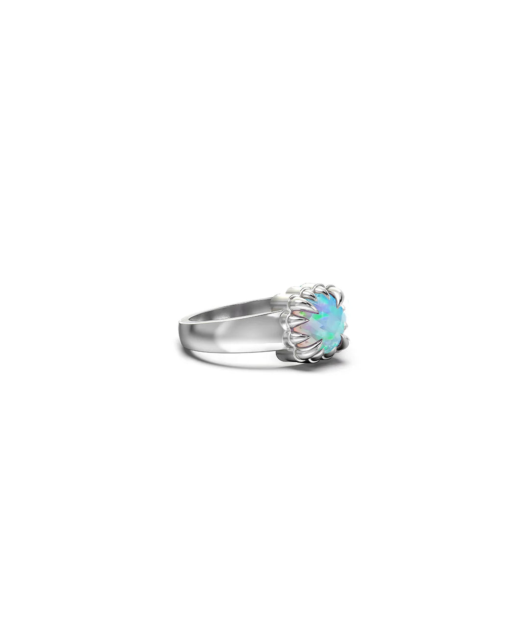 Stolen Silver Baby Claw Ring - Opal