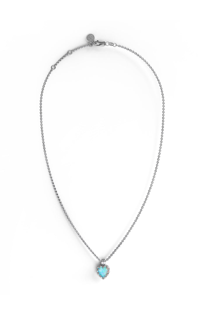 Stolen Silver Love Claw Necklace - Opal