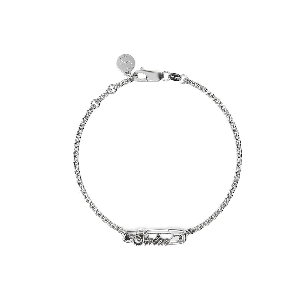 Stolen Silver Scripted Pin Bracelet