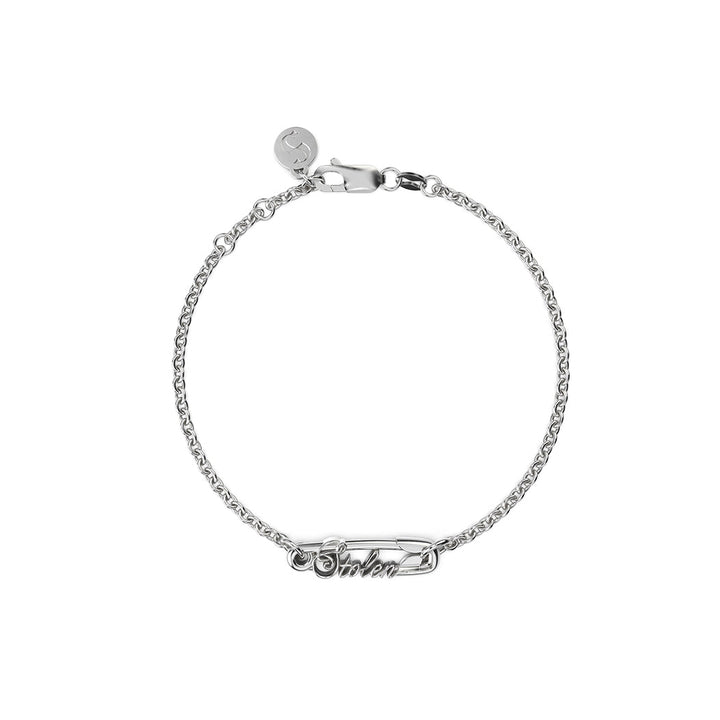 Stolen Silver Scripted Pin Bracelet