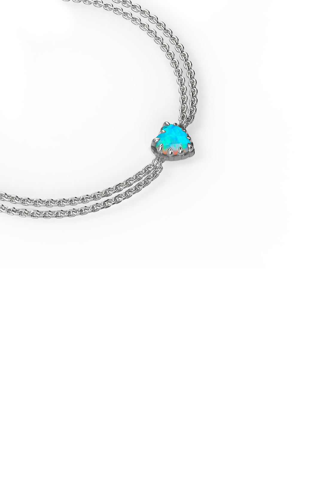 Stolen Silver Love Claw Bracelet - Opal