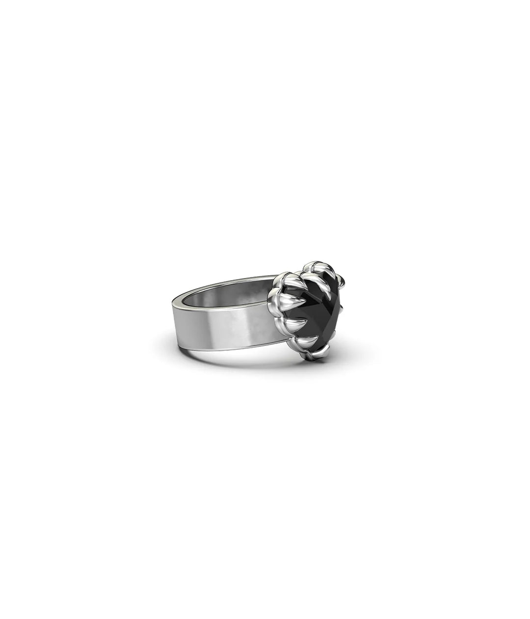 Stolen Silver Love Claw Ring - Onyx