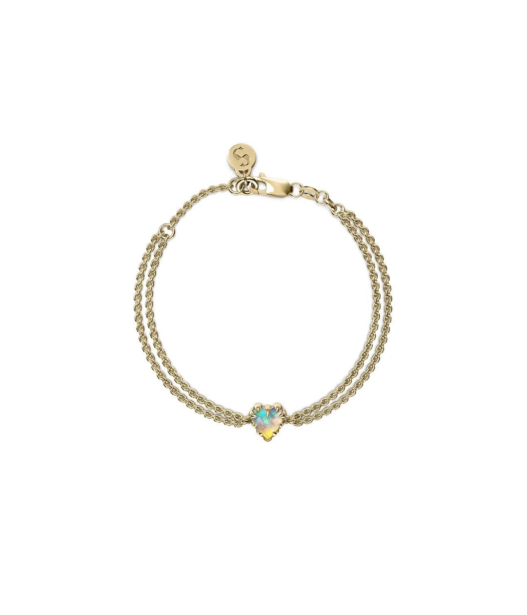 Stolen Gold Plated Love Claw Bracelet - Opal