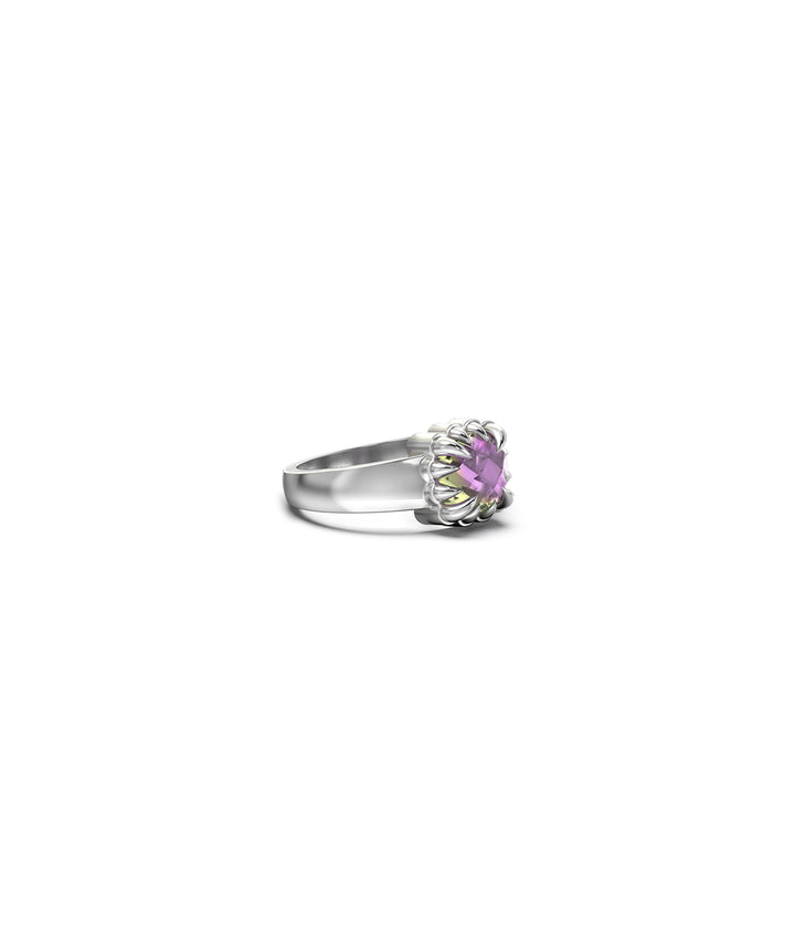 Stolen Baby Claw Silver Ring - Mystic Quartz