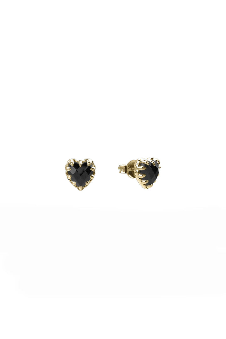 Stolen Gold Plated Love Claw Earrings - Onyx