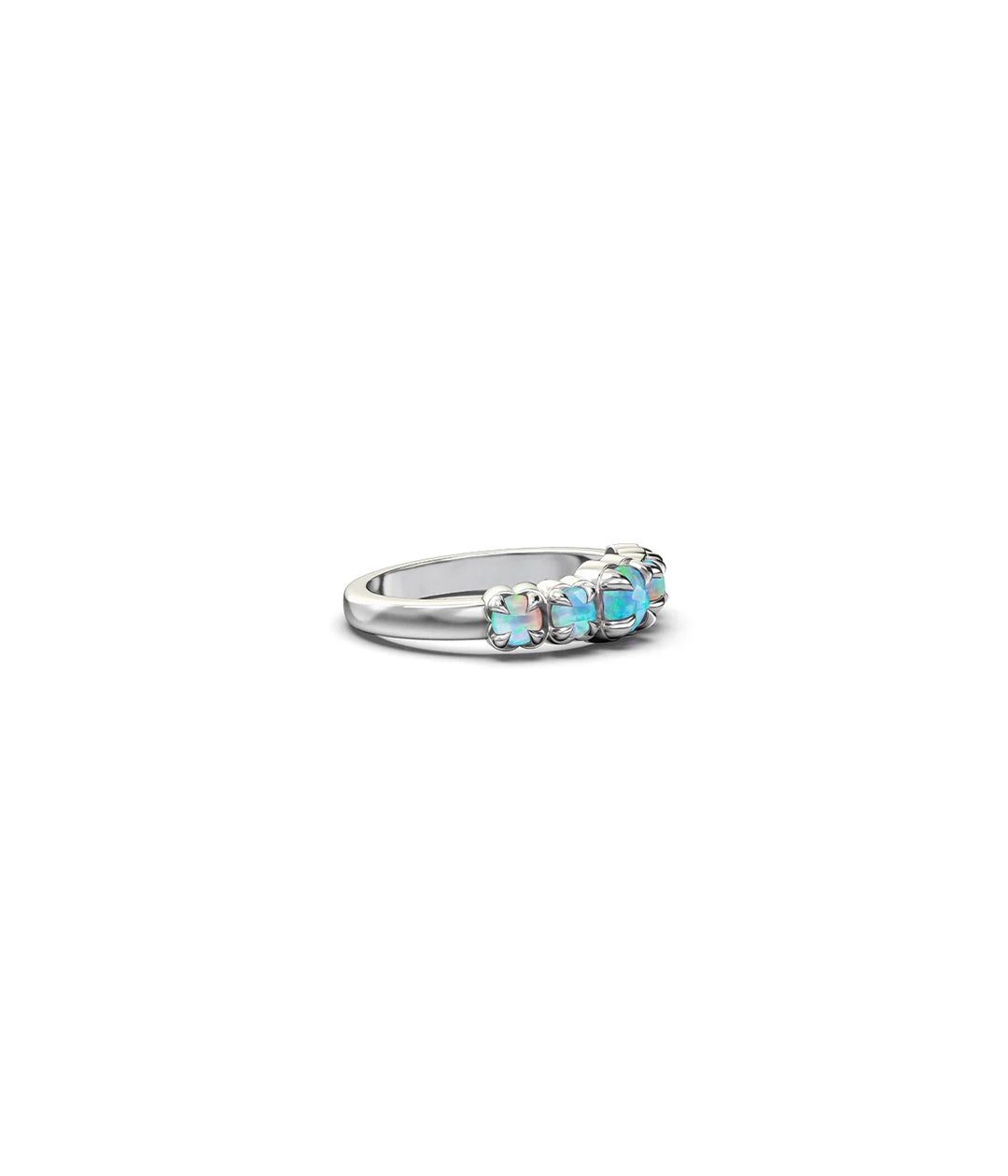 Stolen Silver Halo Cluster Ring - Opal