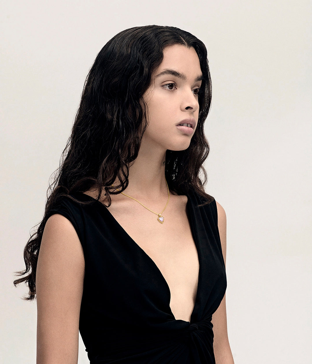 Stolen Gold Plated Love Claw Necklace - Pink Bello Opal