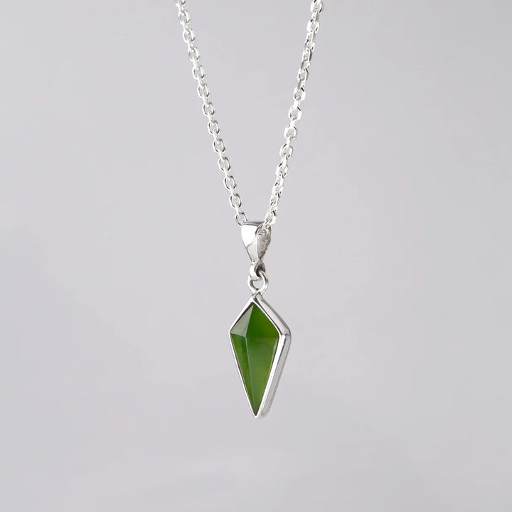 Nick Von K Sterling Silver and Pounamu Pinnacle Necklace