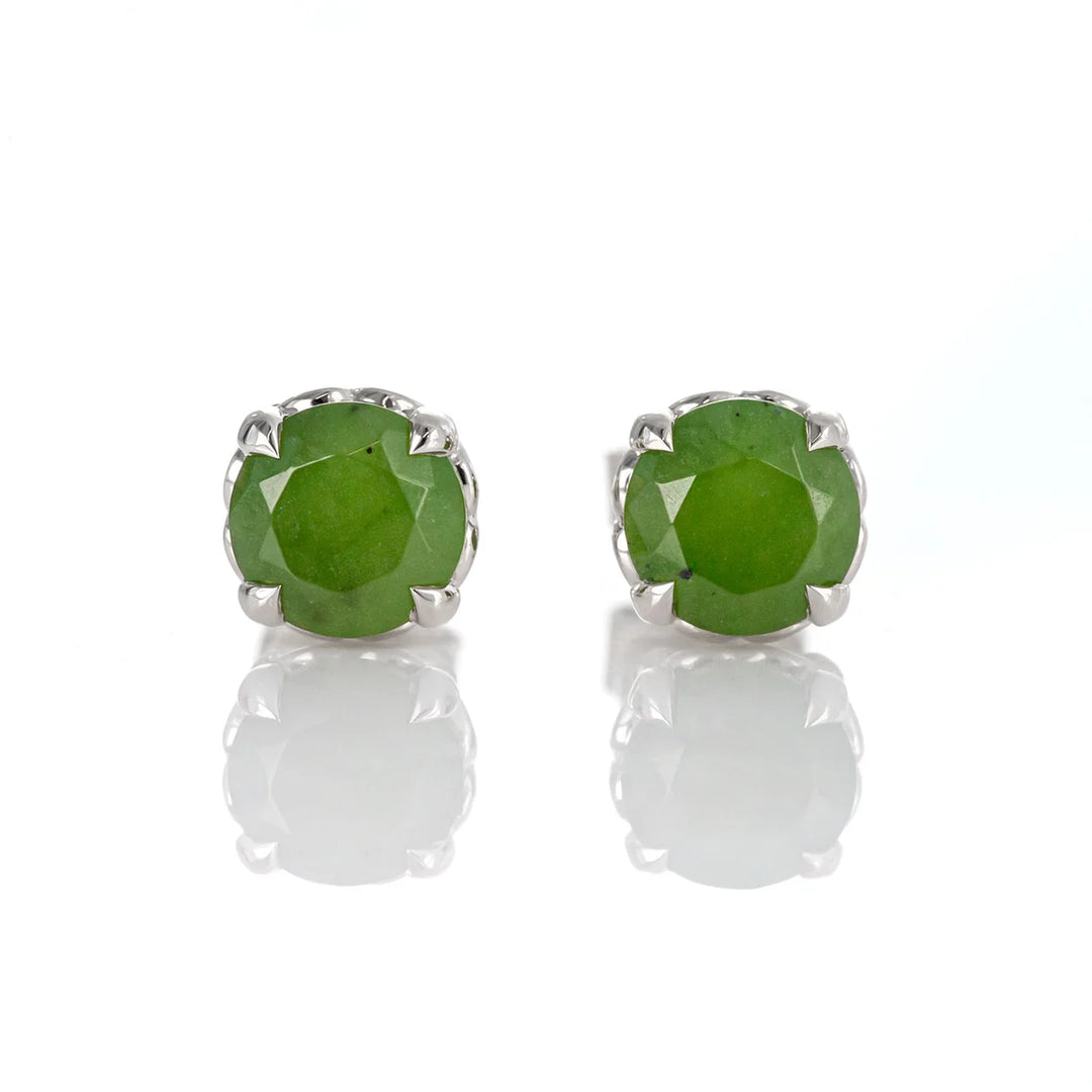 Nick Von K Sterling Silver with Pounamu Baby Dewdrop Earrings