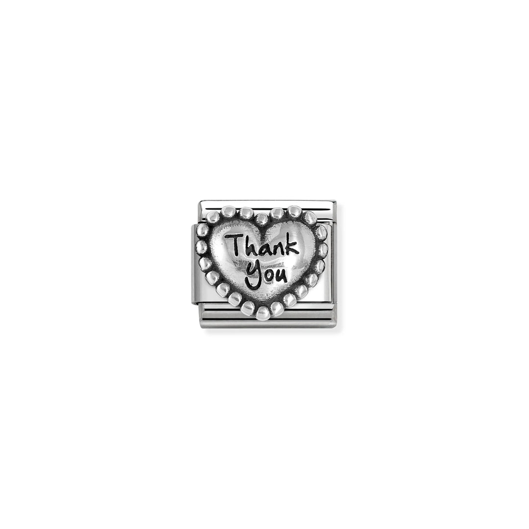Nomination Classic Link 330101/83 Thankyou Heart in Sterling Silver