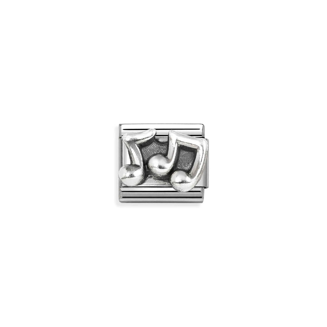 Nomination Classic Link 330101/86 Music Notes in Sterling Silver Relief