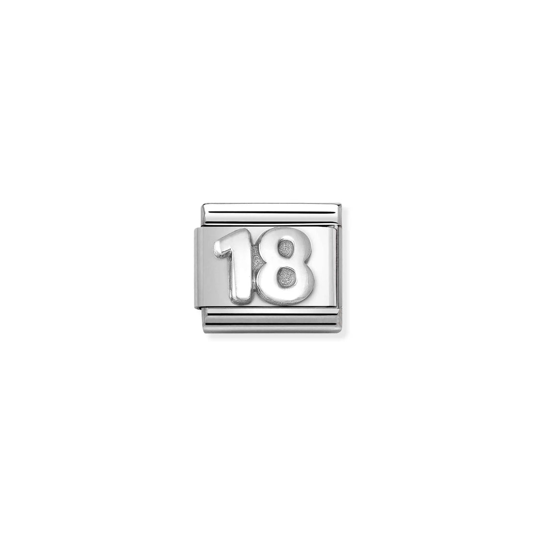 Nomination Classic Link 330101/56 Number 18 in Sterling Silver