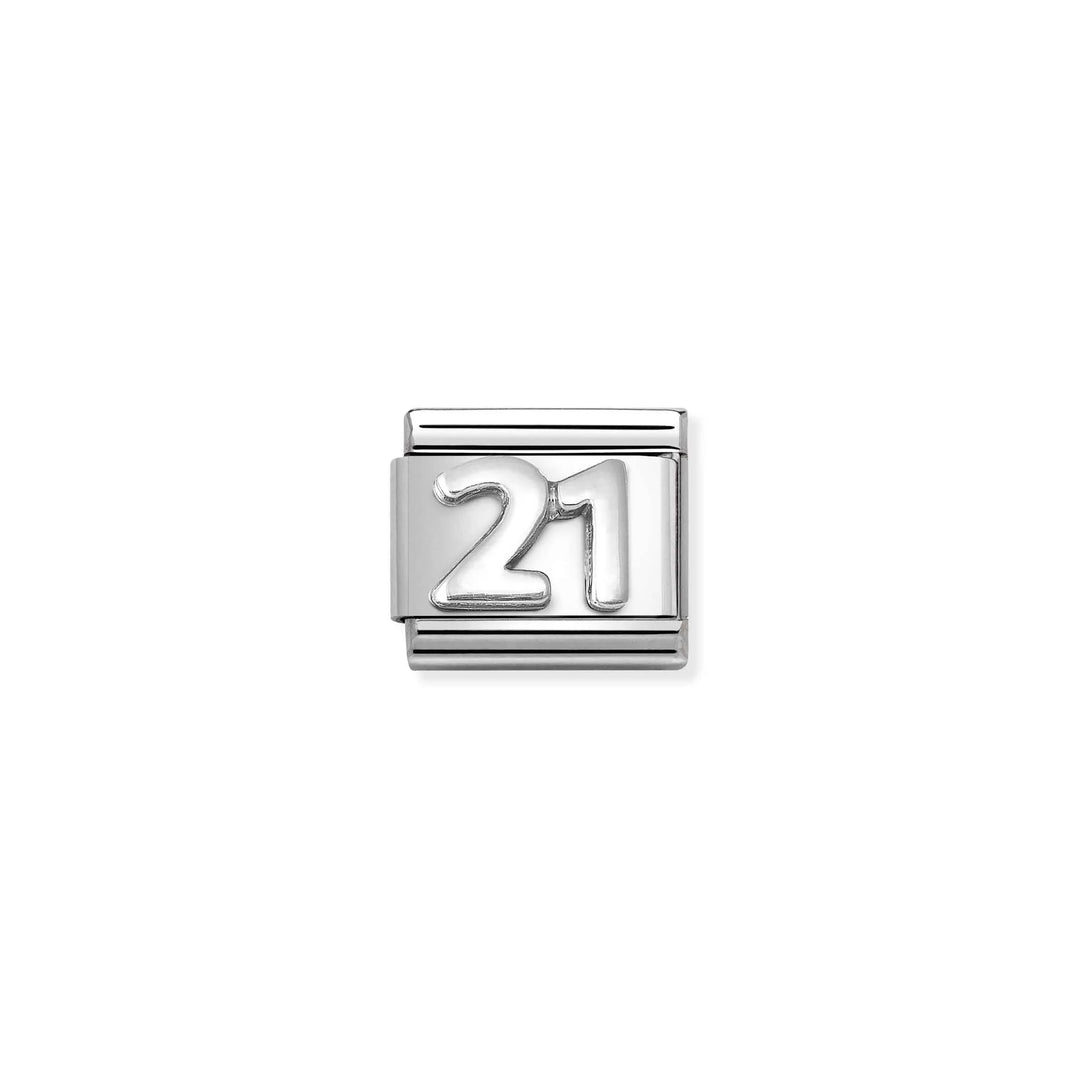 Nomination Classic Link 330101/57 Number 21 in Sterling Silver