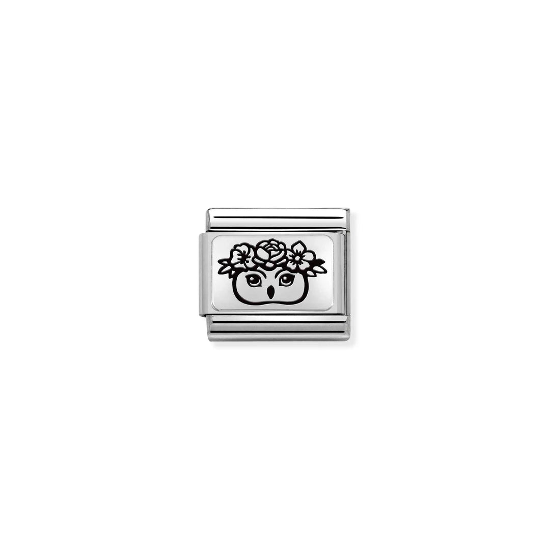 Nomination Classic Link 330111/30 Owl with Flowers in Sterling Silver