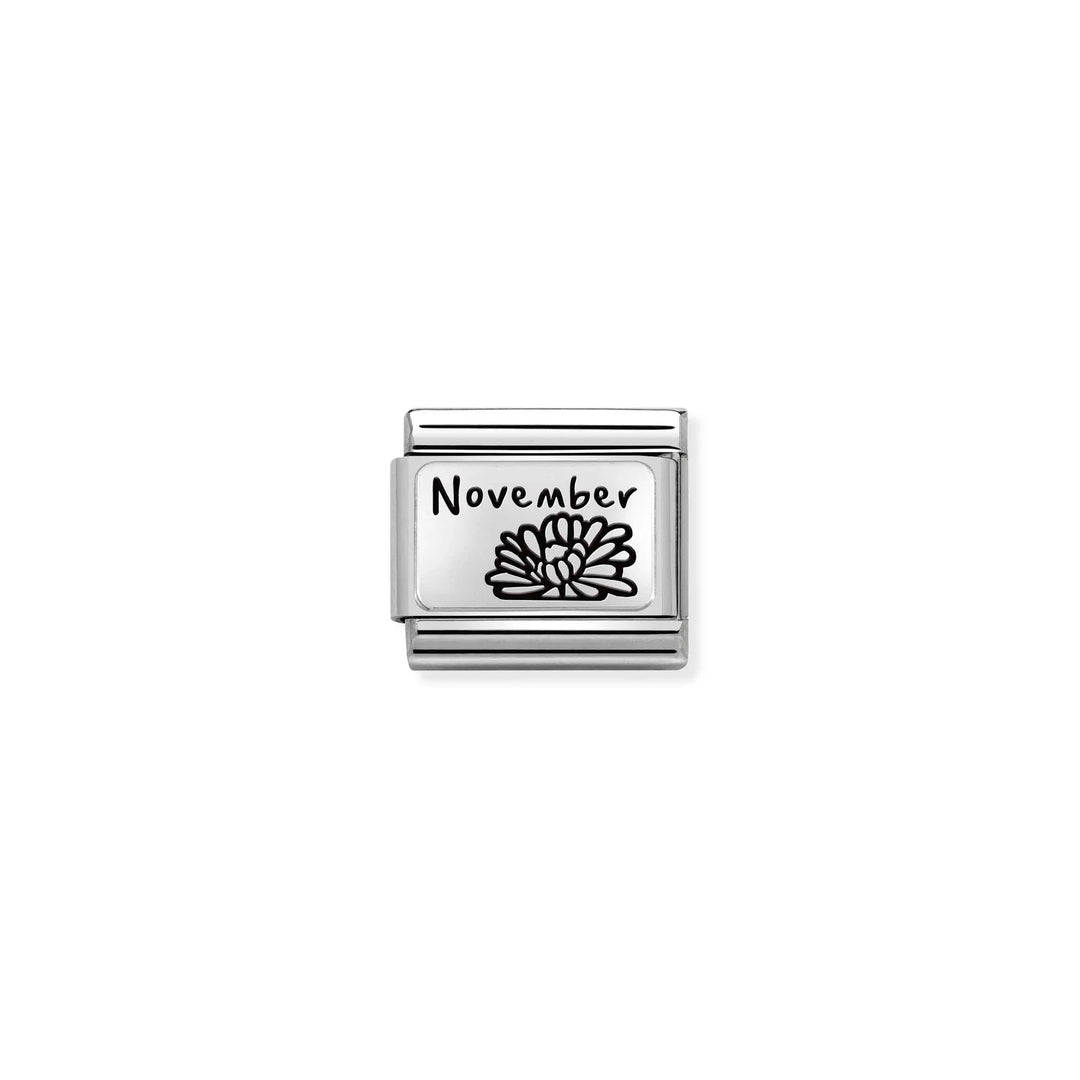 Nomination Classic Link 330112/23 November Flower in Sterling Silver