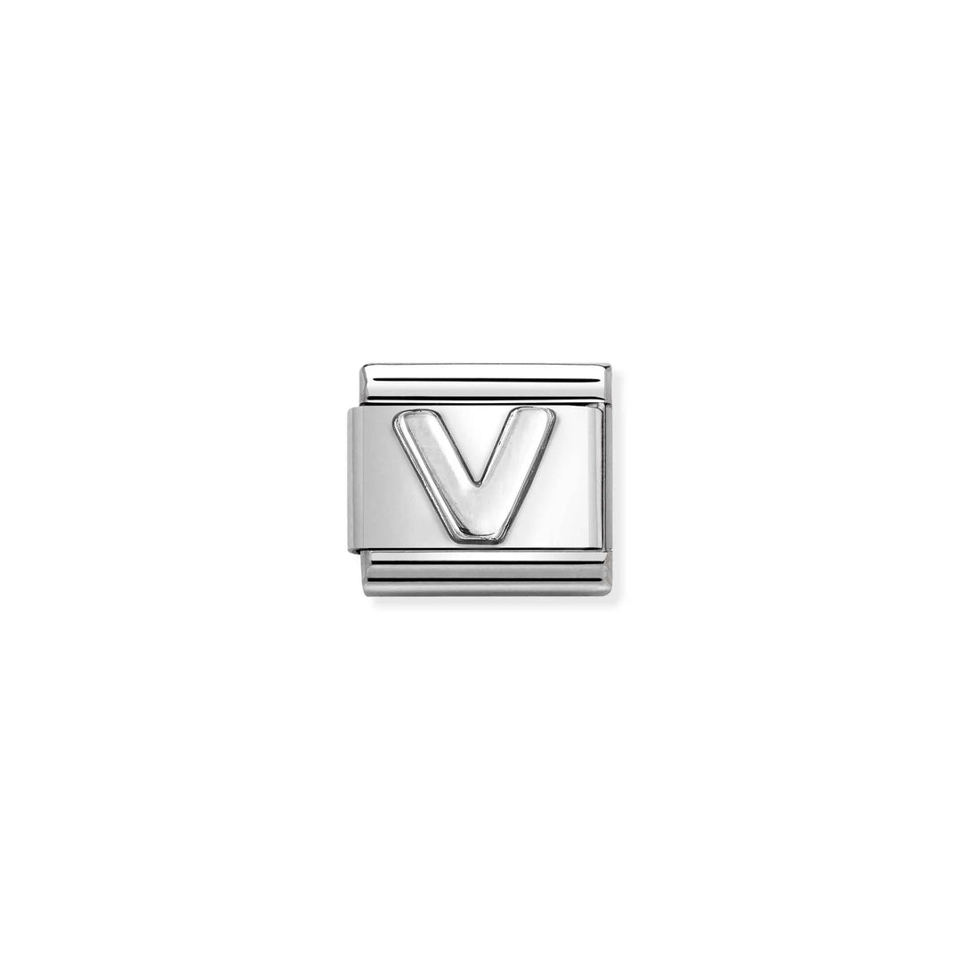 Nomination Classic Link 330113/22 Letter V in Sterling Silver